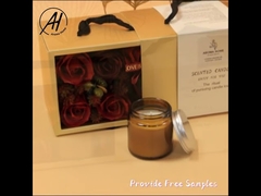 Set di candele in bottiglia di cera naturale di eucalipto marrone con coperchio in sughero