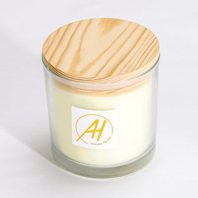 Candela profumata 420g 10*10cm del coperchio del cotone del barattolo di vetro di legno degli stoppini