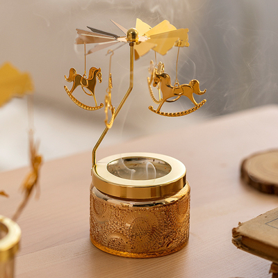 Ins Decor Relief Starry Sky Round Carousel Cera di soia Candele profumate all'olio essenziale