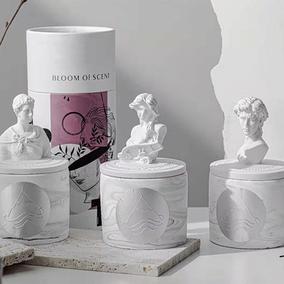 Porta-candela ceramico di David Statue Vessels Candles Scented delle candele dell'AROMA della scultura greca decorativa su ordinazione di fragranza con la L