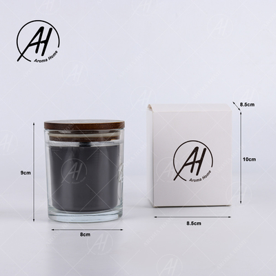 Il cioccolato nero sente le candele profumate uniche con il contenitore di regalo e di coperchio