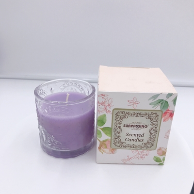 Candela porpora organica della casa dell'aroma dell'olio essenziale dello SGS con il contenitore di regalo 120g