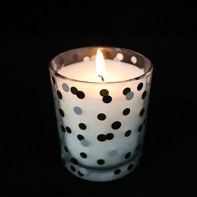 Candele profumate naturali di Tealight della soia in albicocca stampata della noce di cocco della tazza del vetro trasparente