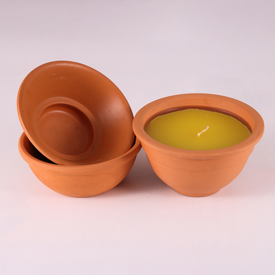 7Oz dell'interno Clay Pot Citronella Garden Candles per le zanzare