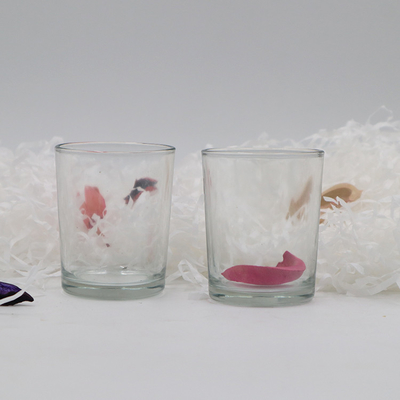 Il vetro trasparente Tealight vuoto esamina in controluce i barattoli 5.5x6.8 delle tazze del supporto