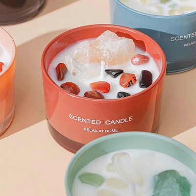 Cera amichevole della soia 65g di Eco con le candele di pietra Amber Glass Candle