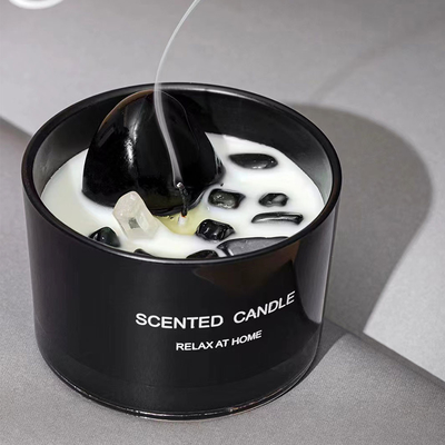 Cera amichevole della soia 65g di Eco con le candele di pietra Amber Glass Candle