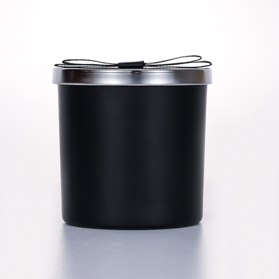 il barattolo di vetro del coperchio del metallo del nero del campione libero 400g ha sentito la candela 10*10cm