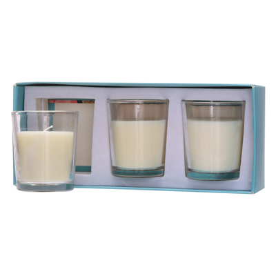 Candela di vetro 70g*3 bianco del barattolo di aromaterapia su ordinazione della casa dell'aroma per il compleanno di nozze
