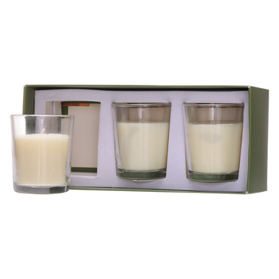Candela di vetro 70g*3 bianco del barattolo di aromaterapia su ordinazione della casa dell'aroma per il compleanno di nozze
