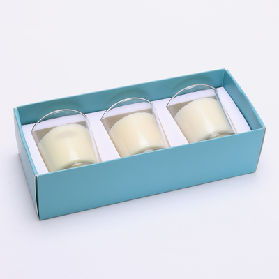 Candela di vetro 70g*3 bianco del barattolo di aromaterapia su ordinazione della casa dell'aroma per il compleanno di nozze