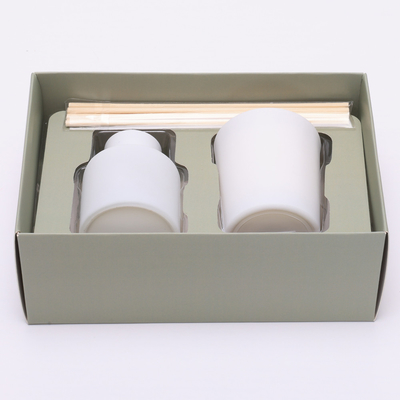 50ml Matte White Bottle Reed Diffuser ha messo con il cappuccio di legno ha sentito le candele