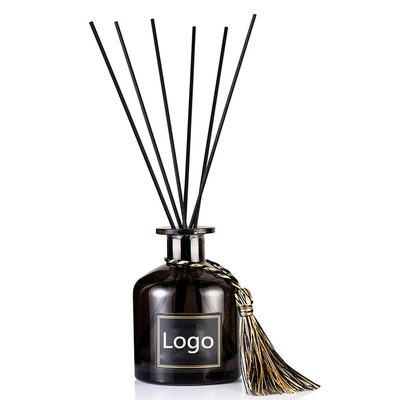 Rattan di legno Reed Diffuser Bottle nero 50ml di fragranza del coperchio con il bastone