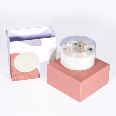 Vaso di vetro di lusso con etichetta privata personalizzata 2 Candele profumate con stoppino Regali di nozze