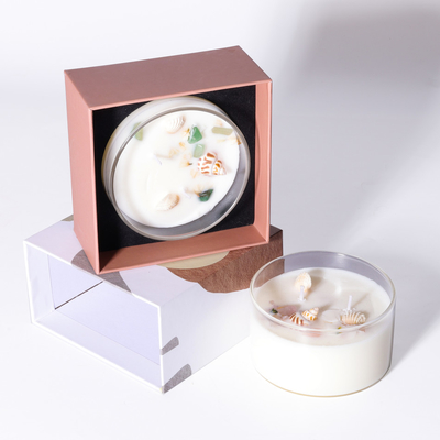 Vaso di vetro di lusso con etichetta privata personalizzata 2 Candele profumate con stoppino Regali di nozze
