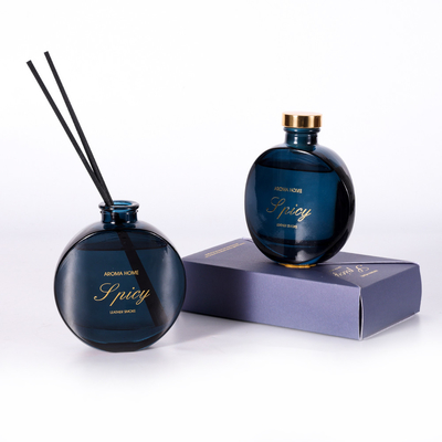 Diffusore a lamella per bottiglia di vetro con decorazione elegante vintage da 100 ml con confezione regalo a bastoncini