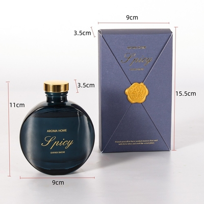 Diffusore a lamella per bottiglia di vetro con decorazione elegante vintage da 100 ml con confezione regalo a bastoncini