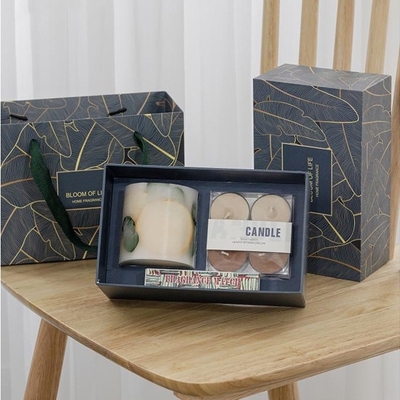 Cilindrico Cup Flower Fragrance Tea Cera Candela profumata Set regalo per la festa di nozze