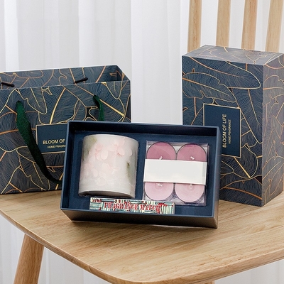 Cilindrico Cup Flower Fragrance Tea Cera Candela profumata Set regalo per la festa di nozze