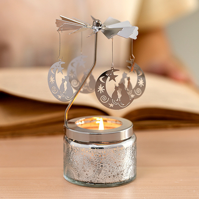 Ins Decor Relief Starry Sky Round Carousel Cera di soia Candele profumate all'olio essenziale