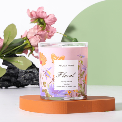 Bicchieri per aromaterapia con etichetta privata Candela profumata alla soia di lusso 220G 8x9cm
