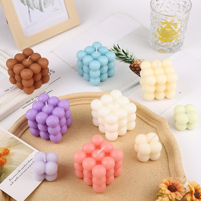 AROMA HOME Cubo a forma di sfera Macarons Color Candele profumate intagliate per matrimoni