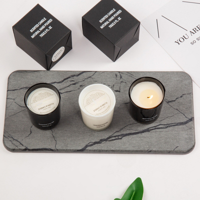 AROMA HOME Private Label Candela in vetro profumato di lusso nero bianco