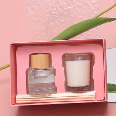 Insieme profumato nero di vetro su ordinazione del regalo del porta-candela di Mini Small Luxury Private Label chiaro