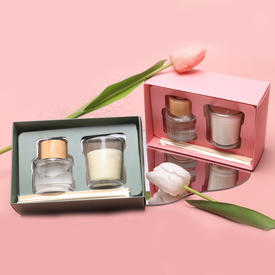 Insieme profumato nero di vetro su ordinazione del regalo del porta-candela di Mini Small Luxury Private Label chiaro