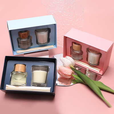 Insieme profumato nero di vetro su ordinazione del regalo del porta-candela di Mini Small Luxury Private Label chiaro