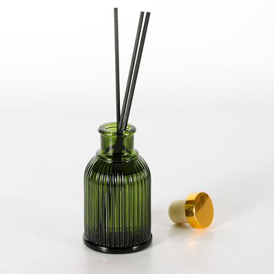 Bottiglia di vetro Reed Diffuser Private Label 100ml di fragranza con il coperchio del metallo dell'oro