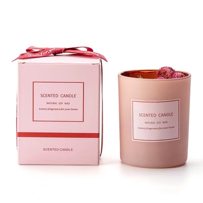 Il fiore secco di lusso di aromaterapia romantica di rosa dell'etichetta privata della CASA dell'AROMA ha sentito le candele della cera della soia per la scena di eventi