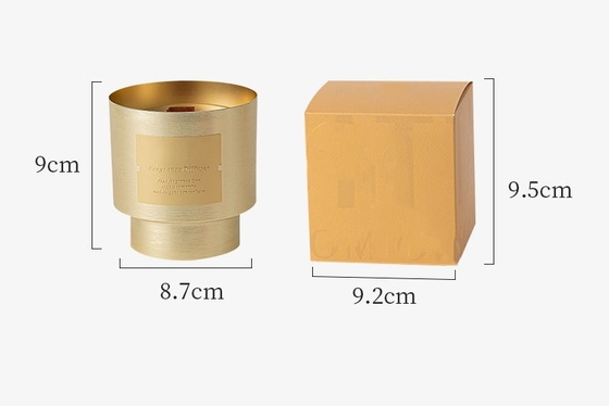 I barattoli del metallo placcati oro di lusso di legno unico su ordinazione della cera della soia dello stoppino dell'etichetta privata della CASA dell'AROMA esaminano in controluce per il regalo di San Valentino