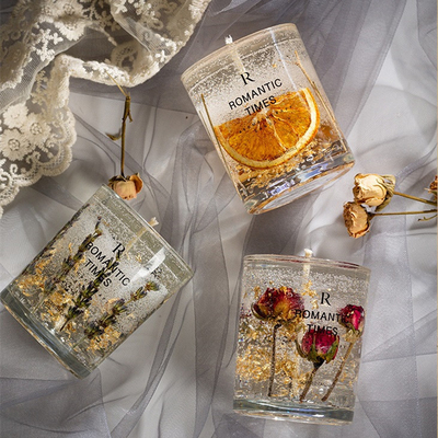Il fiore della decorazione della CASA dell'AROMA sente la candela profumata della cera della soia del gel dell'etichetta di Jelly Fragrance Candle Luxury Private in barattolo di vetro