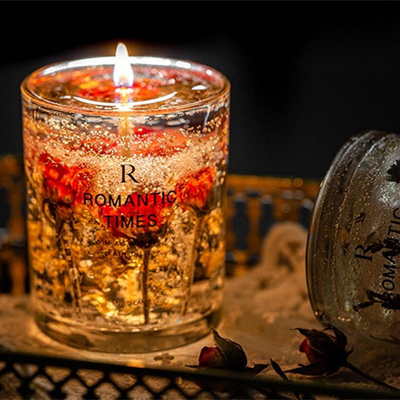 Il fiore della decorazione della CASA dell'AROMA sente la candela profumata della cera della soia del gel dell'etichetta di Jelly Fragrance Candle Luxury Private in barattolo di vetro