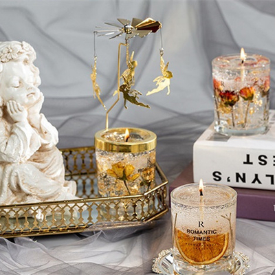 Il fiore della decorazione della CASA dell'AROMA sente la candela profumata della cera della soia del gel dell'etichetta di Jelly Fragrance Candle Luxury Private in barattolo di vetro