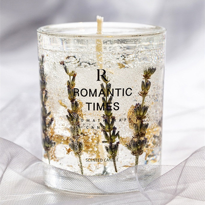 Il fiore della decorazione della CASA dell'AROMA sente la candela profumata della cera della soia del gel dell'etichetta di Jelly Fragrance Candle Luxury Private in barattolo di vetro
