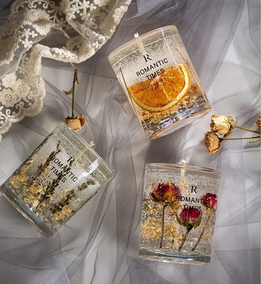 Il fiore della decorazione della CASA dell'AROMA sente la candela profumata della cera della soia del gel dell'etichetta di Jelly Fragrance Candle Luxury Private in barattolo di vetro