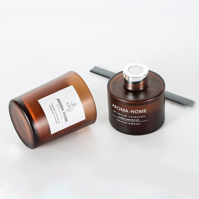 Insieme di lusso di Brown Reed Diffuser Scented Candles Gift del barattolo di vetro di fragranza dell'olio di Caldo-vendita della CASA dell'AROMA