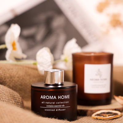 Insieme di lusso di Brown Reed Diffuser Scented Candles Gift del barattolo di vetro di fragranza dell'olio di Caldo-vendita della CASA dell'AROMA