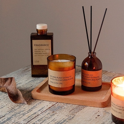 Candela profumata di Brown della fabbrica della CASA dell'AROMA della soia della cera di aromaterapia di fragranza di benessere del regalo che non dà fumo di vetro diretto dell'ornamento