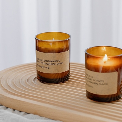 Candela profumata di Brown della fabbrica della CASA dell'AROMA della soia della cera di aromaterapia di fragranza di benessere del regalo che non dà fumo di vetro diretto dell'ornamento