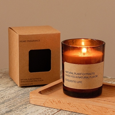 Candela profumata di Brown della fabbrica della CASA dell'AROMA della soia della cera di aromaterapia di fragranza di benessere del regalo che non dà fumo di vetro diretto dell'ornamento
