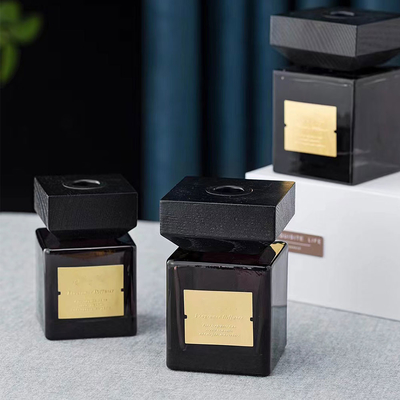 Personalizzi l'aria che rinfresca il vetro domestico Reed Diffuser del nero del bastone dell'olio di fragranza della decorazione
