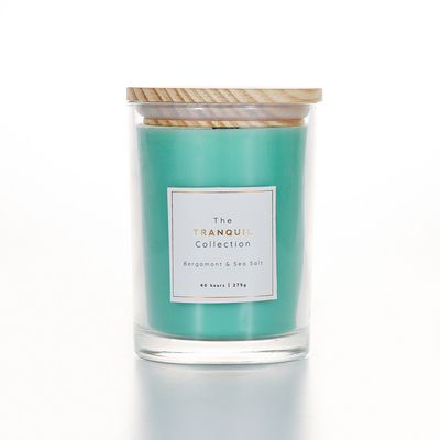Candela bianca fatta a mano della cera di Sage Outdoor Glass Scented Soy della vaniglia del granaio per la casa
