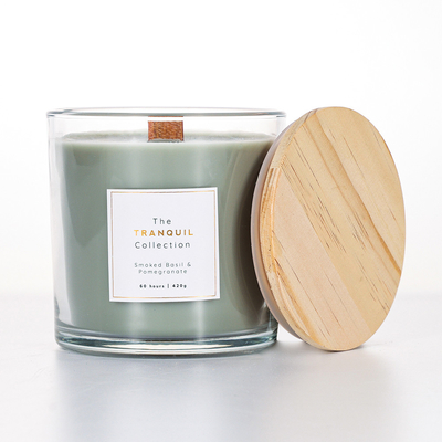 Candela bianca fatta a mano della cera di Sage Outdoor Glass Scented Soy della vaniglia del granaio per la casa
