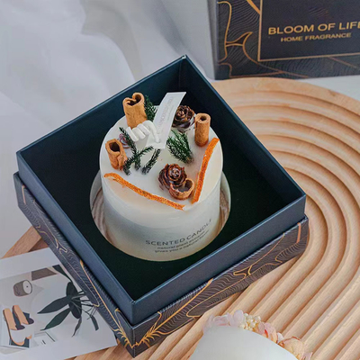 Il barattolo di vetro dell'hotel della cera domestica della soia ha sentito la candela con il coperchio di Bell della base di legno dei potpourri