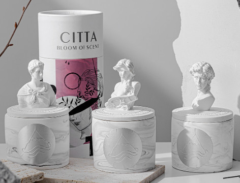Candela profumata fatta a mano George David COS Plaster Gypsum Sculpture di fragranza