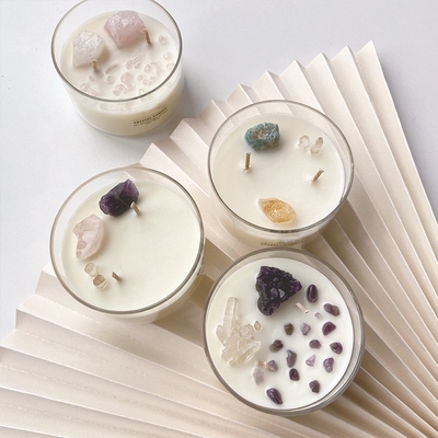 La CASA Logo Soy Wax Crystal Stone su ordinazione dell'AROMA esamina in controluce grandi 10 profumati OZ