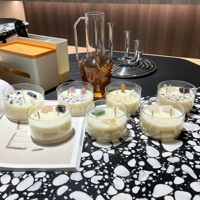 La CASA Logo Soy Wax Crystal Stone su ordinazione dell'AROMA esamina in controluce grandi 10 profumati OZ